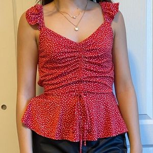 nwot polka dot baby doll tank top